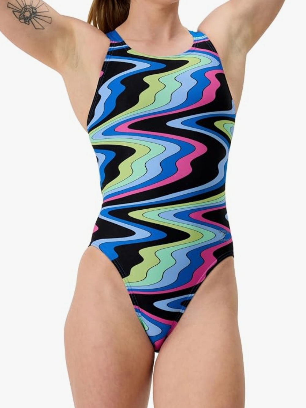 Speedo Multicolor Wave-Print One-Piece Swimsuit